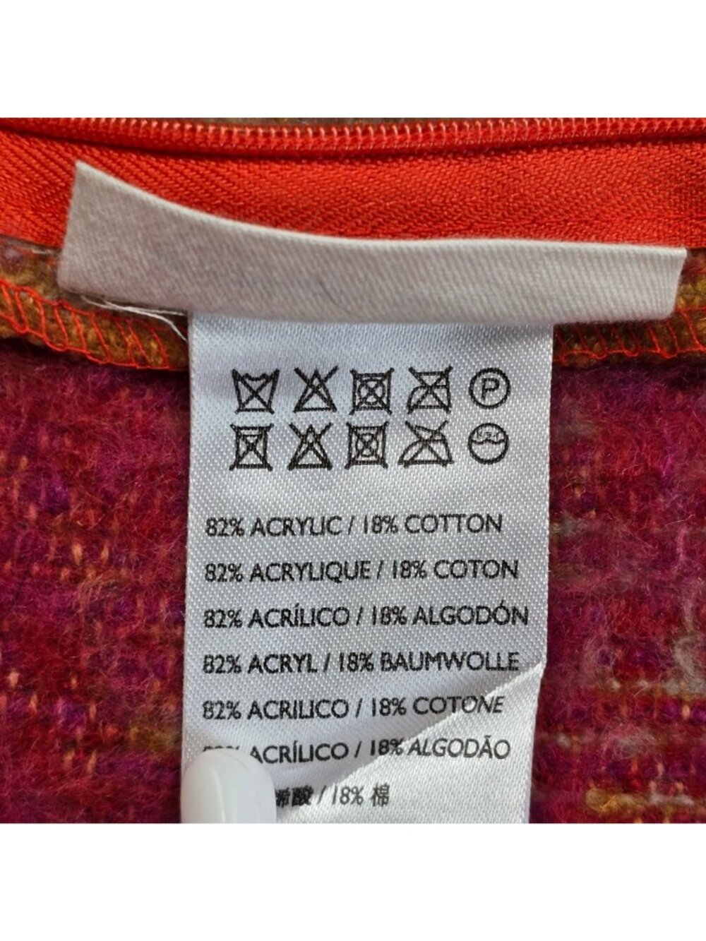 Anthropologie Tania Throw Blanket & Pillow Covers Red/Orange Ombre - Picture 7 of 8
